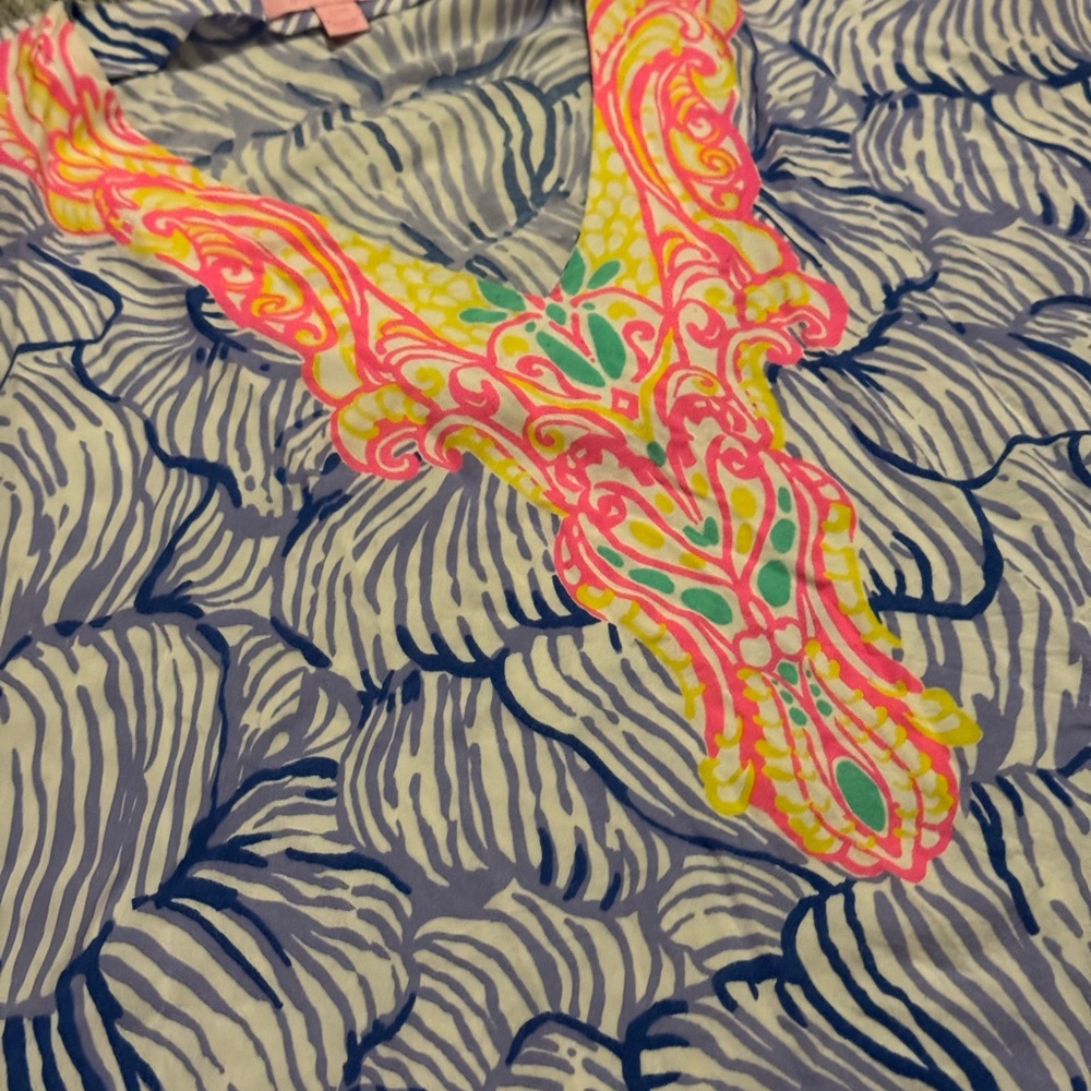 Lilly Pulitzer Swim Cover Up Tassel Caftan Poolside Resort-wear Beach Top S/M